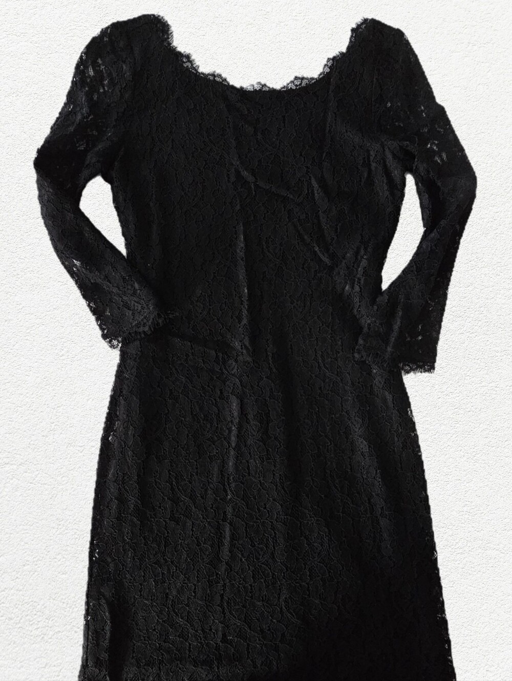 Babaton Black Lace Long-Sleeve Dress